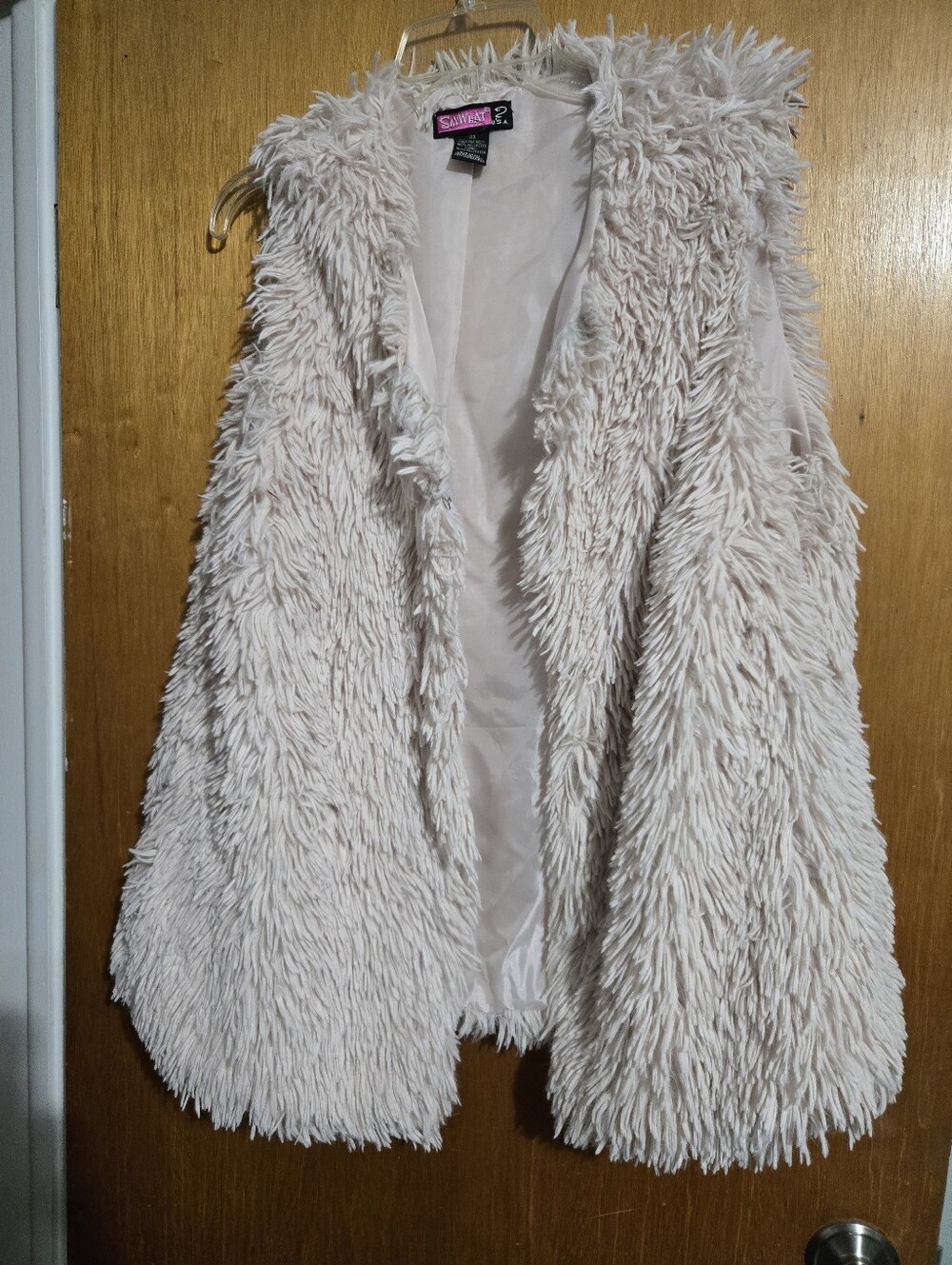 Say What? Cream Shag Faux Fur Vest